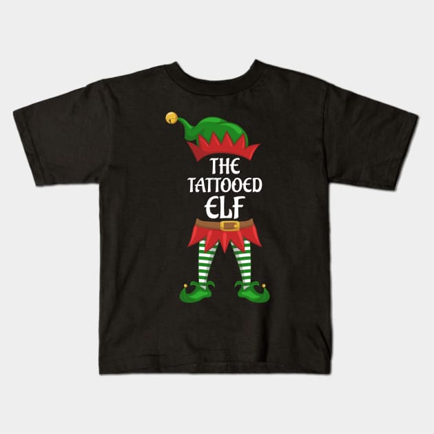 Tattooed Elf Family Matching Group Christmas Party Kids T-Shirt by kalponik